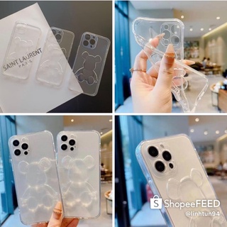 Ốp lưng silicon trong Gấu bearbrick dành cho iphone 6 đến 13Promax