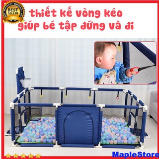 [Tặng 100 bóng] Nhà bóng cho bé, Quây cũi kiêm nhà bóng khung inox chắc chắn, vải dù chống nước 1m2*1m8/ 1m2*1m2