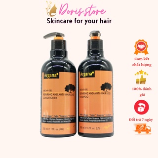 ARGANA - Cặp Dầu Gội Dầu Xả  Dưỡng Ẩm Phục Hồi Ngăn Ngừa Rụng Kích Thích Mọc Tóc Argana 500ml
