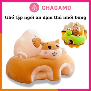 Ghế tập ngồi, ăn dặm hình thú nhồi bông cho bé trẻ em sơ sinh cao cấp siêu cute nhiều màu được chọn mẫu (có bông sẵn)
