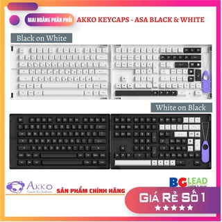 [Chính hãng] Keycap bàn phím cơ AKKO - White on Black| Black on White BoW (PBT Double-Shot|ASA profile|158 nút)