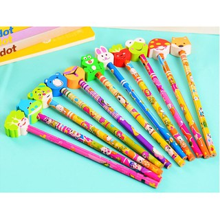 [ FREE SHIP ] Bút Chì Gỗ Đầu Tẩy Hình Thú Ngộ Nghĩnh