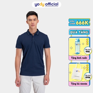 Áo polo Yody Nam Bo kẻ Thun cộc tay chất liệu Cafe Thấm hút Mềm mịn APM3791
