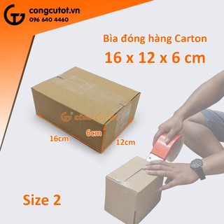 Combo 20 bìa carton đóng hàng loại đẹp kích thước 16 x 12 x 6 cm size 2