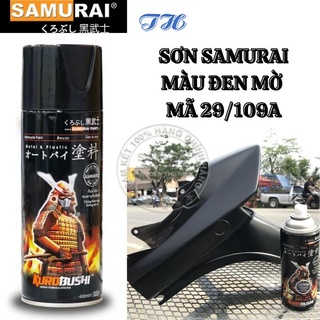 Sơn Xịt Samurai chuyên dùng cho xe máy màu đen mờ 29/109a (đen nhám) chống cháy, chống rạn nứt, vòi xịt chống chảy