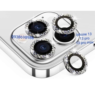 iphone 13 pro max , 13 pro , 13 , 13 mini _ Bộ 3 dán mắt camera phay kim cương lấp lánh