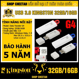 USB 3.0 Kingston DataTraveler G4 – Dung lượng 32GB/16GB – CHÍNH HÃNG – Bảo hành 5 năm