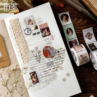 Washi tem cuộn vintage trang trí sổ bullet journal
