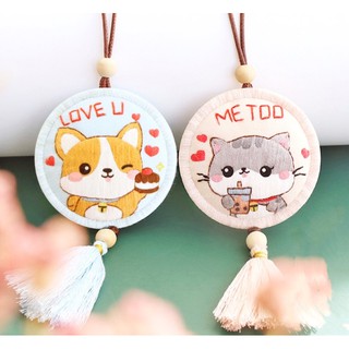 DIY Combo nguyên liệu thêu túi thơm cặp đôi đáng yêu lenmade