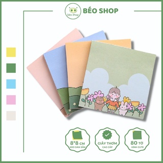 Set 80 tờ giấy note ghi chú Béo shop giấy ghi nhớ lưu ý dán tường dễ thương cho học sinh va nhân viên văn phòng N02