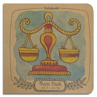 Notebook - 12 cung hoàng đạo - Thiên Bình (Giấy Kraft nâu)