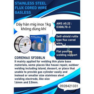Dây hàn mig inox 308 không dủng khí 1kg loại 1.0 [Dây hàn INOC]