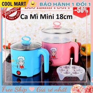 Ca điện nấu mì ⭐️FREESHIP⭐️ Nồi lẩu mini siêu tiện lợi + kèm vỉ hấp trứng