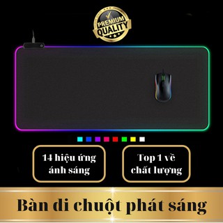 Bàn di chuột Led, tấm lót chuột cỡ lớn RGB phát sáng nhiều màu, có lớp cao su chống trượt siêu bền