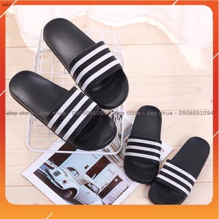 Dép quai ngang Unisex sọc đen trắng DL044 - Dép siêu nhẹ nam nữ Bioren Catha IDEP
