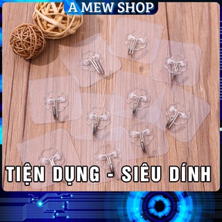 [Mua 10 tặng 2]Móc Dán Tường Siêu Dính Trong Suốt Chịu Lực Tốt Treo Tường Chắc Chắn 6x6 cm