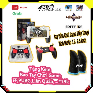 Tay cầm chơi game 5in 1,Tặng kèm găng tay chơi game chống mồ hôi, Phụ kiện chơi game Pubg, FF, liên quân mobile