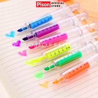 Bút highlight hình Ống tiêm kim tiêm Pison, bút đánh dấu bút nhớ trang trí sổ – BGC001 – 1 bút