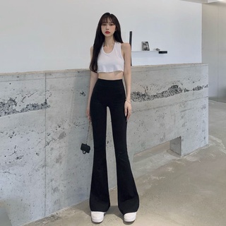 Quần Dài Nữ Ống Loe Dáng Ôm - Quần Legging Cạp Cao Siêu Tôn Dáng Chất Umi Co Dãn 4 Chiều