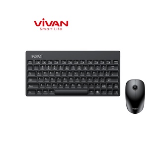 Bộ Bàn Phím Không Dây Và Chuột Không Dây VIVAN KM3000 Tĩnh Âm Không Gây Tiếng Ồn Kiểu Dáng Nhỏ Gọn Thuận Tiện Mang Đi