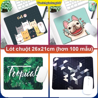 Miếng lót chuột, kích thước 26x21cm pad chuột máy tính (29 màu sắc khác nhau)