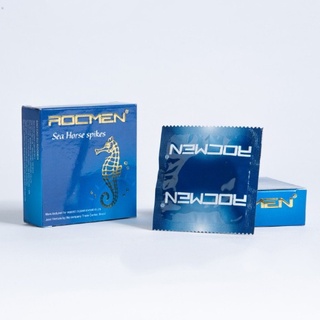 Bao cao su gai bi Rocmen Sea Horse xanh bạc hà - bcs có gai kéo dài thời gian, chống xuất tinh sớm - Hộp 3 cái