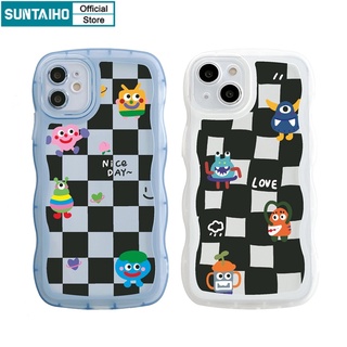 SUNTAIHO Ốp lưng iphone Ốp điện thoại chống sốc in hình quái vật dễ thương thích hợp cho iPhone 11 12 13 Pro XS XR 7 8 Plus