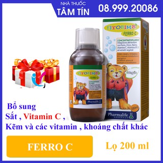 (Chính hãng +  Quà tặng kèm) Ferro C - Bổ sung Sắt, Vitamin C, Kẽm - Bổ Máu và Tăng Cường Đề Kháng cho Bé