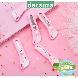 DecorMe Dao rọc giấy unbox mini hồng dễ thương dụng cụ văn phòng phẩm
