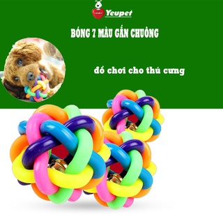 Đồ chơi cho chó mèo - Bóng 7 màu gắn chuông, đồ chơi cho thú cưng nhà bạn YEUPET