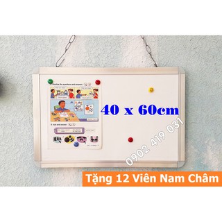 Bảng Từ Trắng 40 x 60cm Cao Cấp [ Tặng vỉ nam châm ]