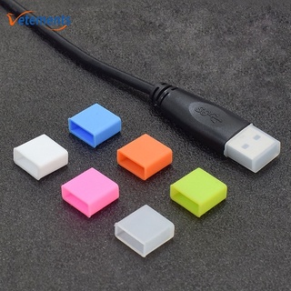 Nắp Silicon Bảo Vệ Dây Cáp Truyền Dữ Liệu USB Màu Kẹo Chống Bụi Cho Điện Thoại