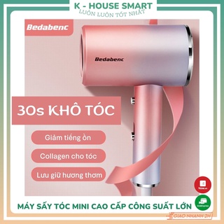 Máy sấy tóc mini tạo kiểu Bedabenc nâng cấp công suất lớn 1200W, máy sấy tóc mini cao cấp K-House Smart