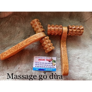 Lăn massge gỗ dừa 2 bánh gai