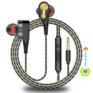 Tai nghe điện thoại jack 3.5 cao cấp Bass Stereo chống ốn khi chơi game, nghe nhạc thích hợp các dòng điện thoại