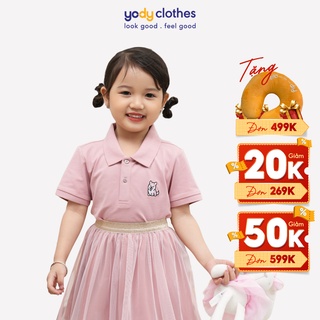 Áo thun polo trẻ em YODY thêu ngực hình con chó dễ thương nhiều màu APK5028