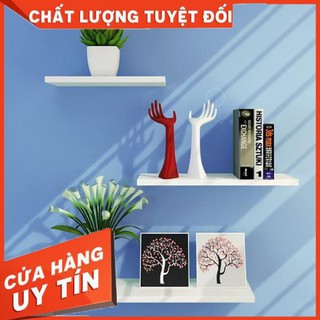 COMBO 3 thanh ngang kệ treo tường Dài 40cm x Rộng 15cm gỗ ( màu trắng, vàng, nâu, đen...)
