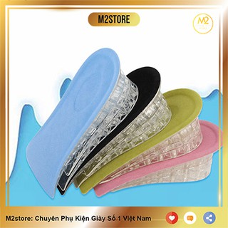 Lót giày tăng chiều cao nam nữ 4,5cm 3 nấc silicon nửa bàn loại L2 – Black (Bán Chạy)