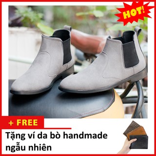 Giày Chealsea Boot Nam AROTI Cao Cổ Chất Đẹp Cao Cấp,Đế Khâu Siêu Bền, Tăng Chiều Cao 3cm Form Hàn Đủ size  CB520-BUX(V)
