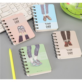 Sổ tay mini ghi chép gây lò xo hoạt hình đáng yêu