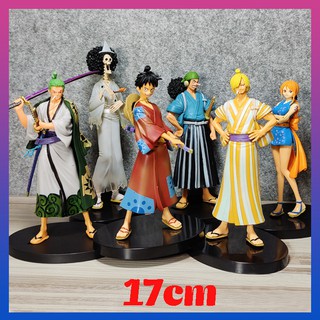 Mô hình 4 nhân vật One Piece 17cm cầm kiếm siêu ngầu, Luffy - Zoro - Usopp - Sanji