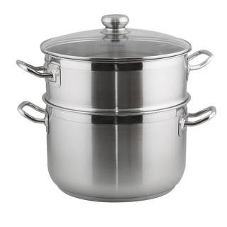 Bộ Nồi Xửng 3 Đáy Nắp Kính Fivestar phi 24cm~ 30cm - Hàng Chính Hãng