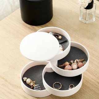 HỘP TRÒN ĐỰNG ĐỒ TRANG SỨC XOAY 4 TẦNG <8860>