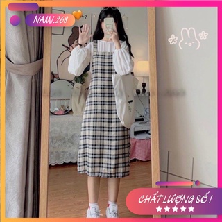 Sét Yếm Kẻ Caro( Ảnh Thật Shop Chụp)