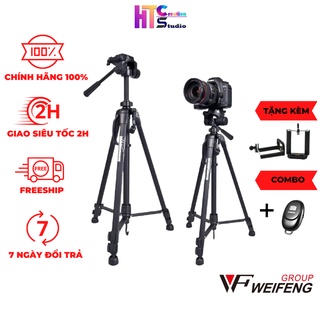 Chân Máy Ảnh Tripod Weifeng WT-3520, khung nhôm cao cấp, cao 1.4m chịu tải 3kg, hỗ trợ chụp hình, có móc treo và túi đeo