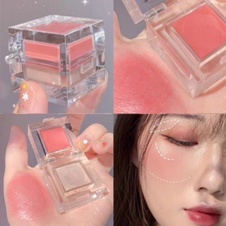 Phấn má hồng Magic Casa kiêm phấn bắt sáng hai màu tự nhiên lâu trôi
