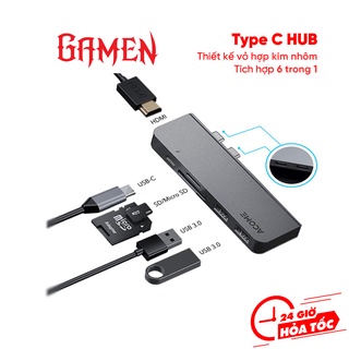 USB HUB Chuyển Đổi Acome AHT600 Dành Cho Macbook Chất Liệu Kim Loại Cao Cấp USB 3.0