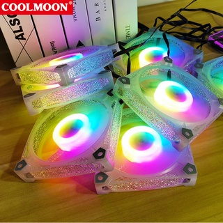 Quạt Tản Nhiệt, Fan Case Coolmoon D2 Crystal (Bộ 2-10 Fan + Hub Remote)