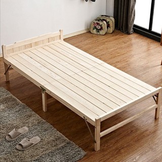 RE0555MAU1M Giường gỗ thông gấp gọn 100x195cm tặng nệm gối - Giường xếp gỗ thông.