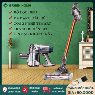 Máy hút bụi cầm tay không dây, máy hút bụi gia đình lực hút khỏe đa dạng đầu hút - Bảo hành 2 năm